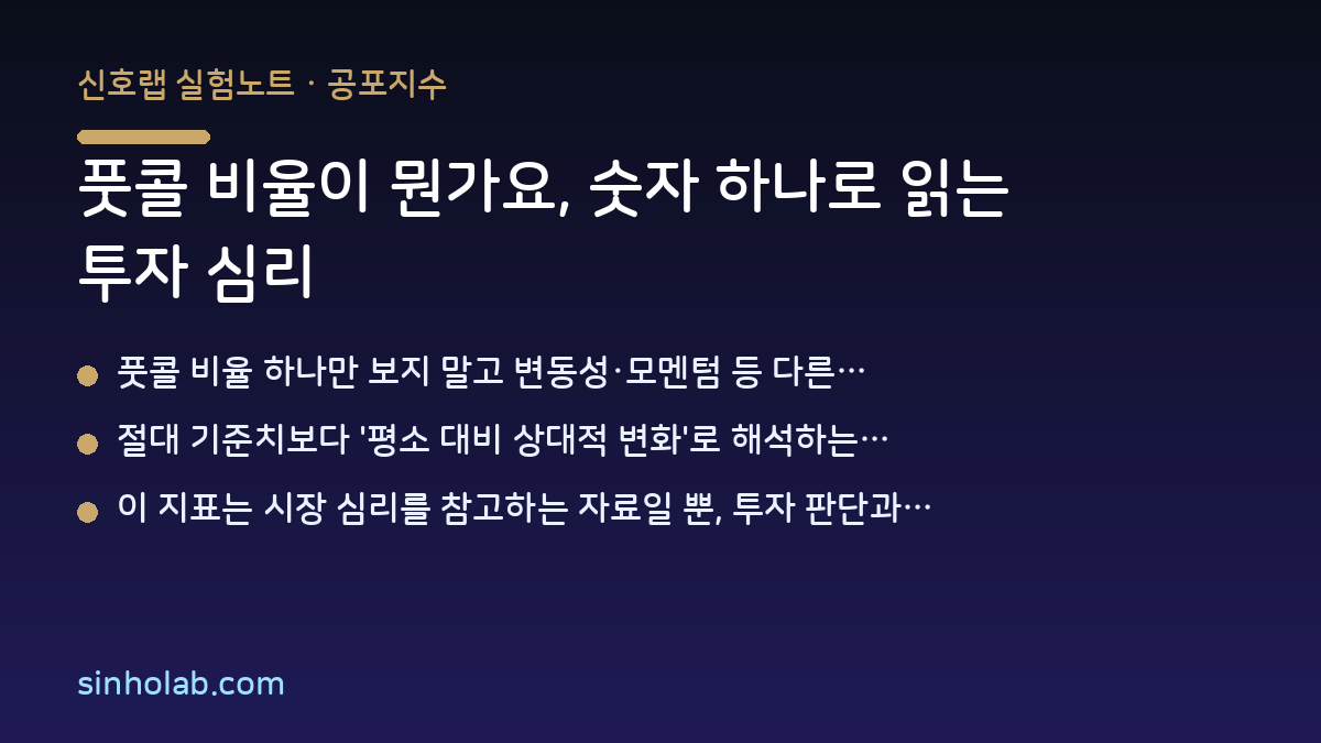 풋콜 비율이 뭔가요, 숫자 하나로 읽는 투자 심리