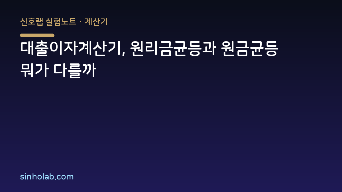 대출이자계산기, 원리금균등과 원금균등 뭐가 다를까