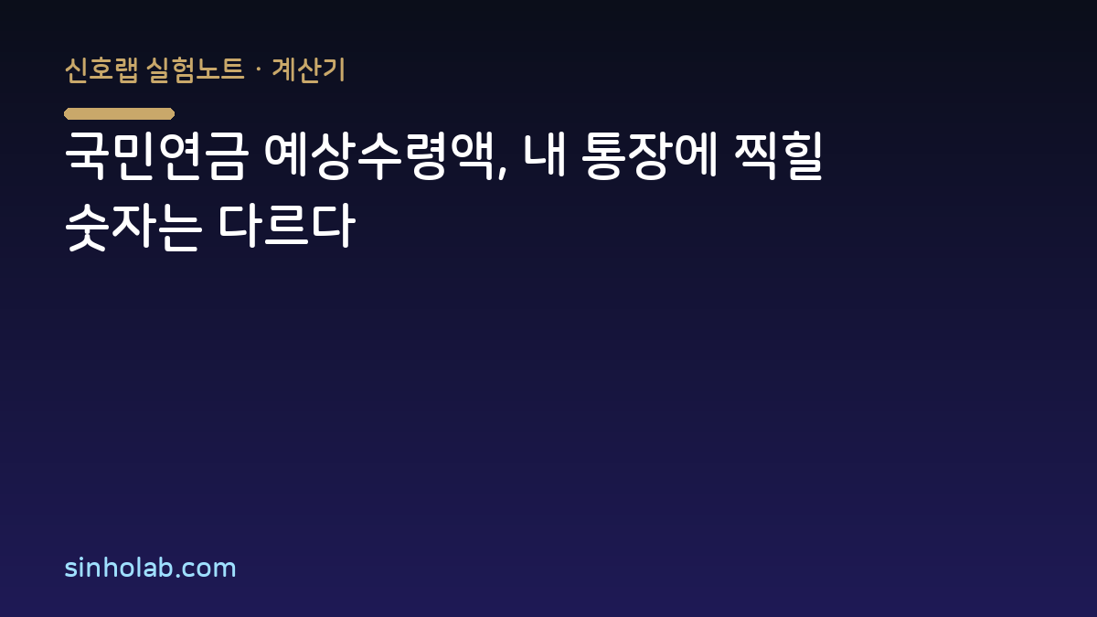 국민연금 예상수령액, 내 통장에 찍힐 숫자는 다르다
