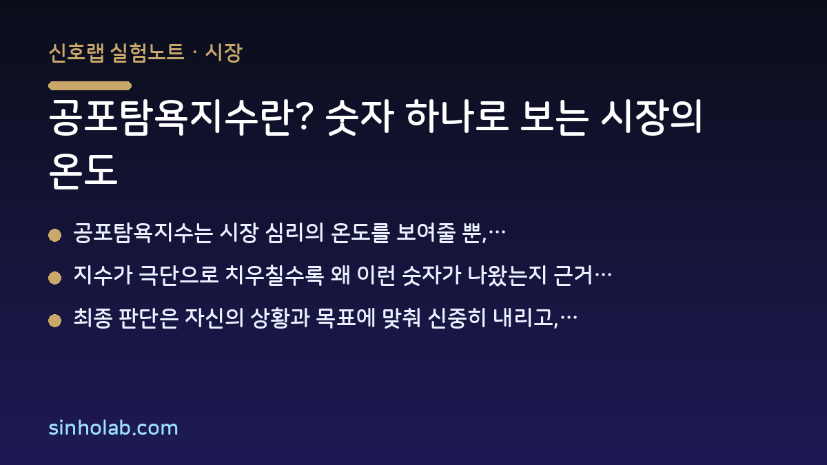 공포탐욕지수란? 숫자 하나로 보는 시장의 온도