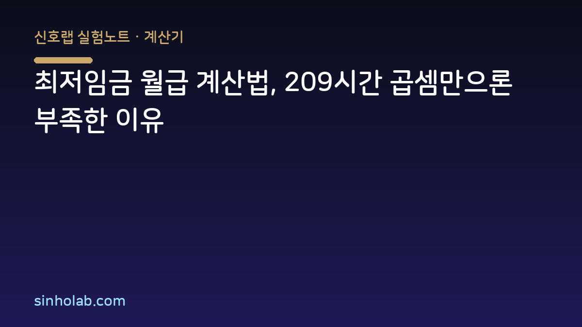 최저임금 월급 계산법, 209시간 곱셈만으론 부족한 이유