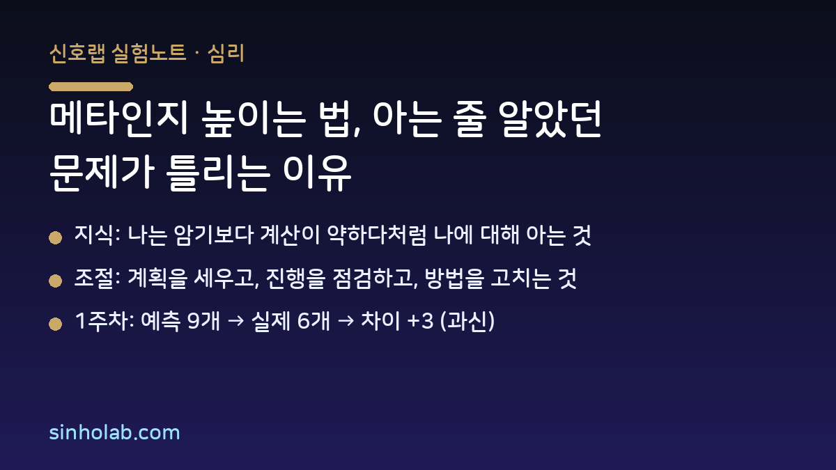 메타인지 높이는 법, 아는 줄 알았던 문제가 틀리는 이유