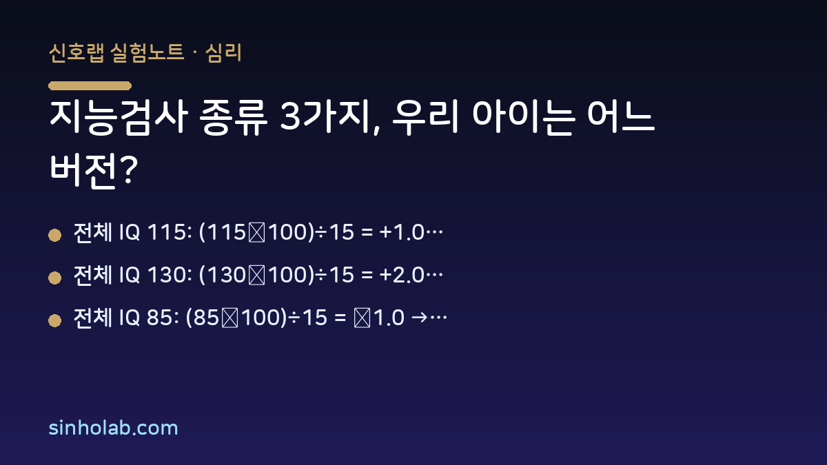 지능검사 종류 3가지, 우리 아이는 어느 버전?