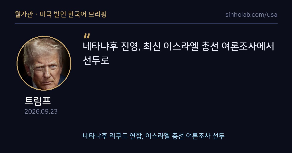 네타냐후 리쿠드 연합, 이스라엘 총선 여론조사 선두